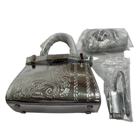 NDG Handbags - NDG 200MM Bag in Silver Paisley